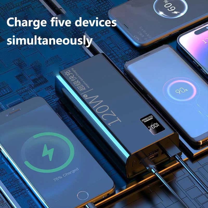 باور بانك Xiaomi بسعة كبيرة 500000 مللي أمبير في الساعة بقدرة 120 وات شحن سريع للغاية مع منفذ 4USB + 2USB Type-C لهاتف iPhone وسامسونج وهواوي 2026 #5