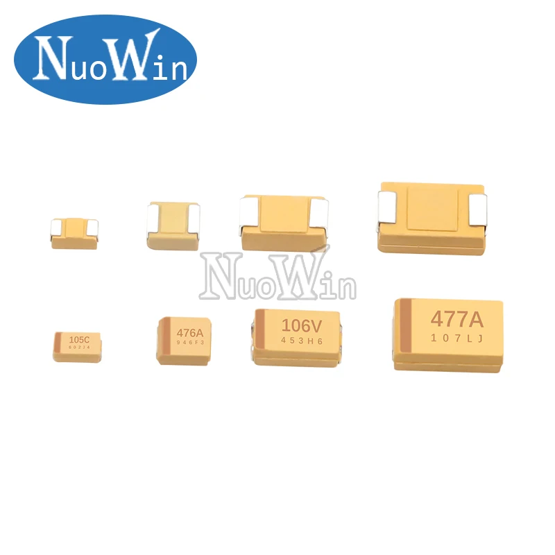 10pcs A B C D Type Tantalum Capacitor 100UF 0.22UF 1UF 4.7UF 10UF 22UF 33UF 47UF 6.3V 10V 16V 25V 35V 50V 3216 3528 6032 7343