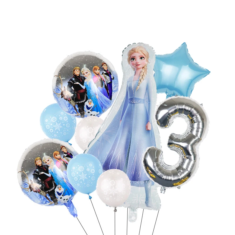 Disney Frozen Birthday Party Decorations Anna Elsa Tableware Cups Plates Backdrop Snow Queen Balloons Party Supplies Girls Favor