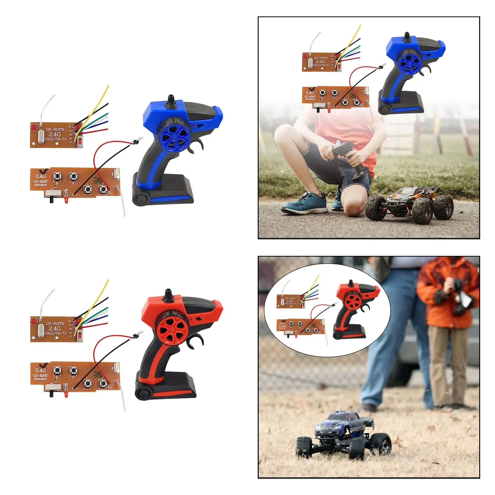 Nadajnik zdalnego sterowania z odbiornikiem DIY 4-kanałowy do modelu łodzi czołgowej