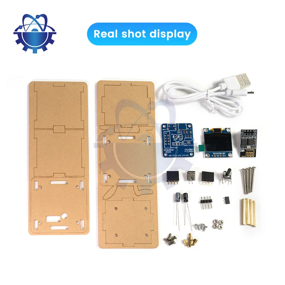 Esp8266 Mini elektronische Uhr DIY Kit DC 5V Micro USB-Schnitts telle 0,96 Zoll oled Display DIY Löten