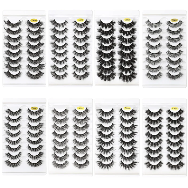 رموش صناعية منحنية من SHIDISHANGPIN ، حجم رقيق ، رموش اصطناعية مثيرة من المنك ، رموش اصطناعية روسية طبيعية ناعمة ، 5 أزواج ، 8 أزواج ، 10 أزواج #1