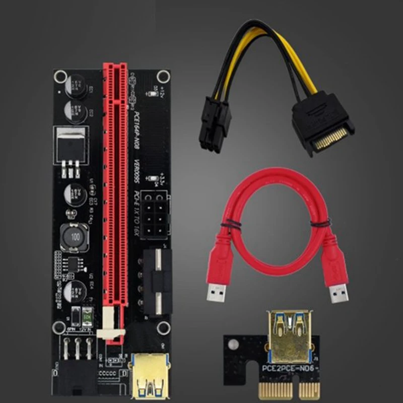 BTC 비트코인 채굴용 PCI-E 익스프레스 1X-16X 라이저 009S 카드 어댑터, PCIE 1-4 슬롯 Pcie 포트 멀티플라이어 카드