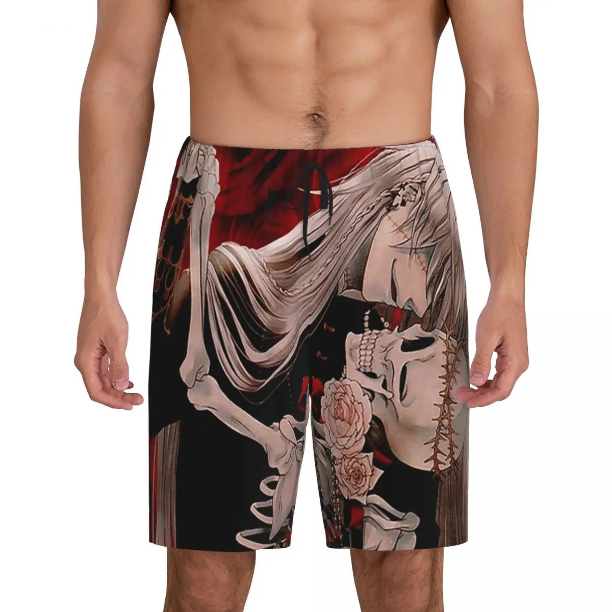 

Custom Undertaker Black Butler Short Pajama Pants Men Sleepwear Sleep Lounge Bottom Shorts Sleeping Pants