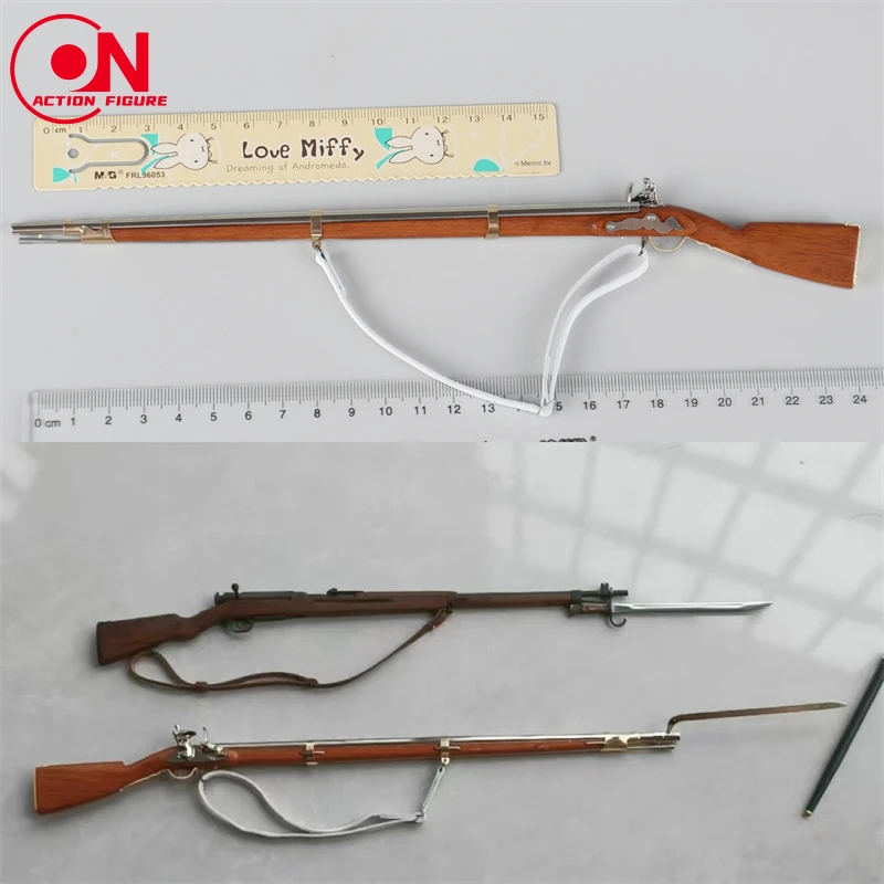 

BROWN ART 1/6 Long Spear Bayonet Model 25.3CM Wooden Metal Gun Soldier Scene Props Fit 12'' Action Figure Body Dolls