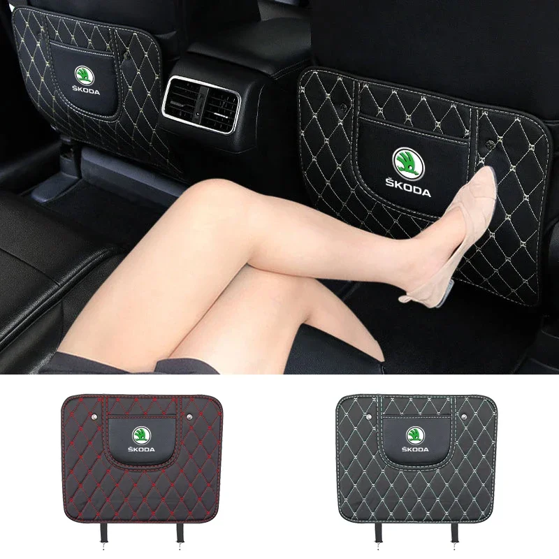 Car Seat Backrest Semi Wrapped Anti Kick Pad Accessories for Skoda Octavia Fabia Kamiq Kodiaq Rapid SCALA Superb Car Accessories