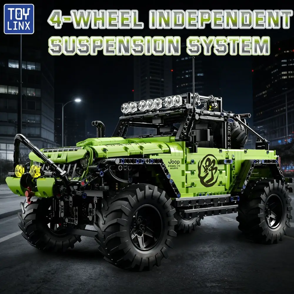 

TOYLINX 1:8 Scale Realistic Off-Road Vehicle Building Bricks Set DIY Assembly Bricks Heavy-Duty Construction Toy Home Decoration