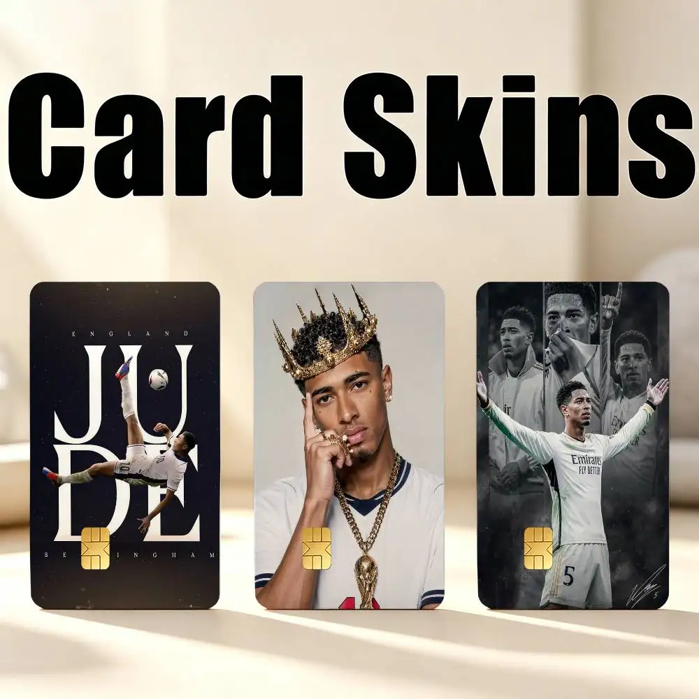 Football Star J-Jude Bellingham 1Set 4Pcs Waterproof Card Skin Stickers for Credit Bus IC Cards