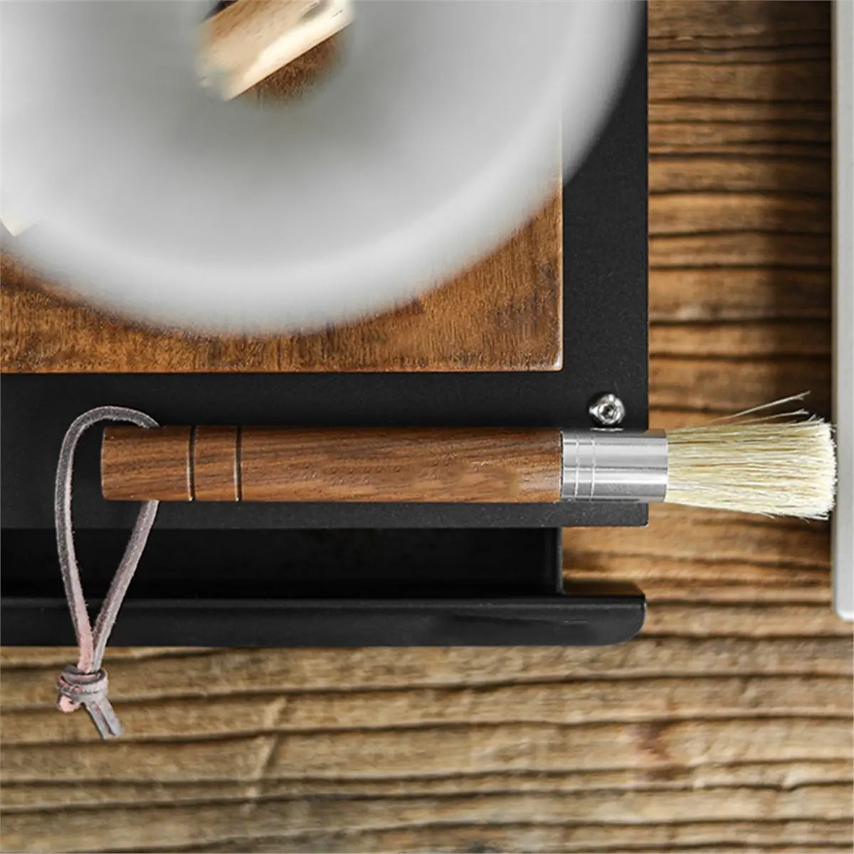 TODAY@BUY@~ Coffee Grinder Cleaning Brush Espresso Dusting Tool, Natural Bristle Brush for Portafilter Group Head Grinder
