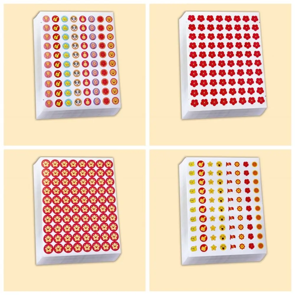 800 Pcs/Bag Cute Star Reward Stickers Self-adhesive Cartoon Animals Encouragement Motivational Sticker Multifunction