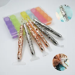 Diamond painting tool new aluminum alloy hollow pattern quick dot diamond pen multifunctional pen head set