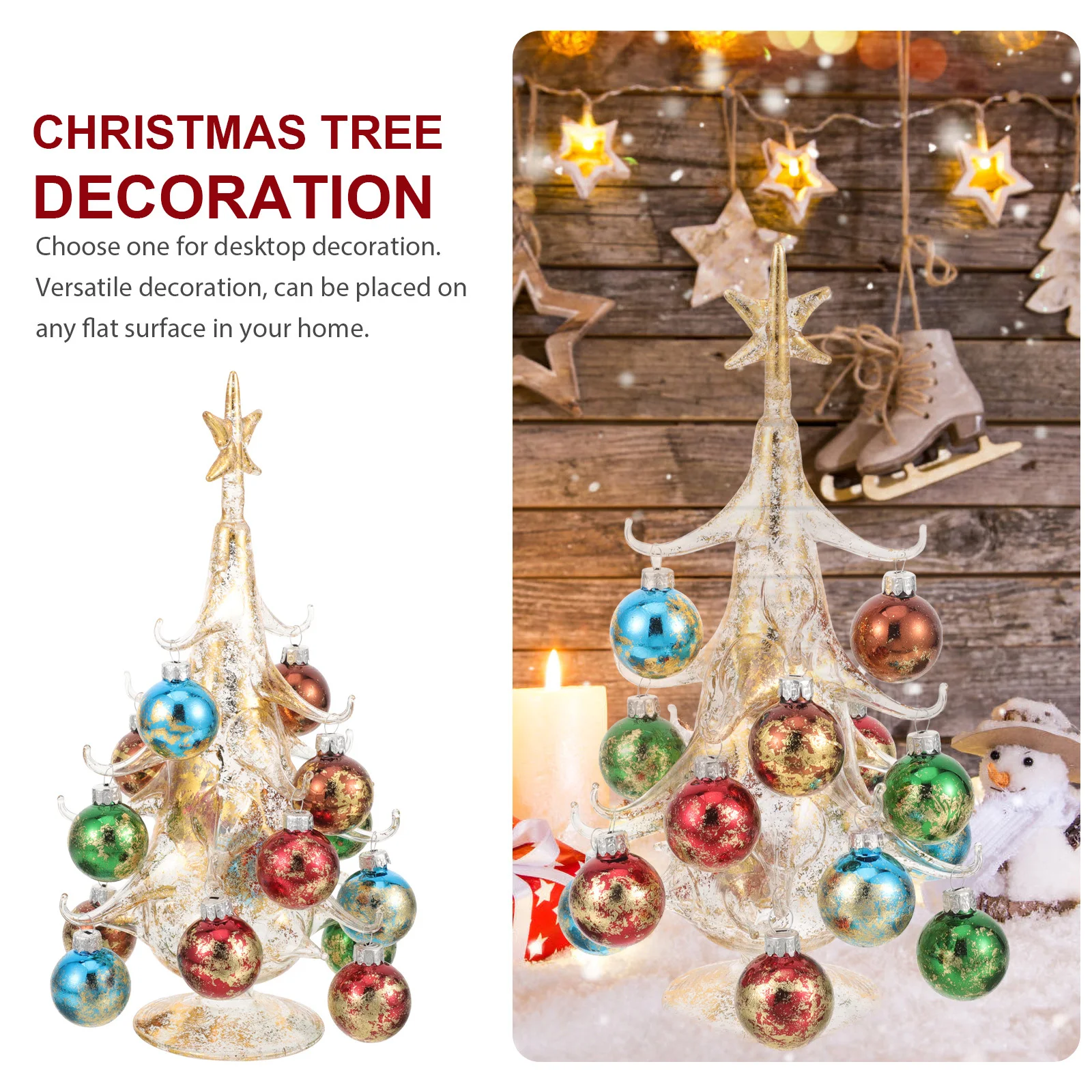 

Small Glass Christmas Tree Desktop Decoration Christmas Party Ornament Tabletop Decor Xmas Holiday Supplies Xmas Holiday Trees