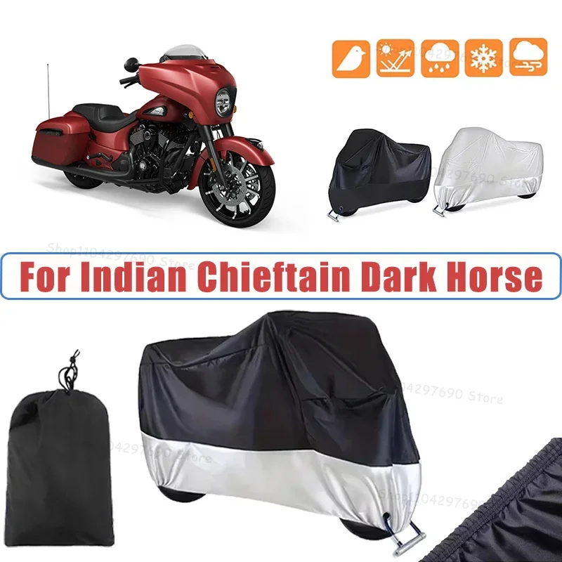 210D Oxford Motorcycle Cover Waterproof All Season UV Protection For Indian Chieftain DH Anti-Tear Windproof Motorbike Cover