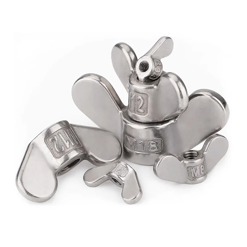 304 Stainless Steel Yuanbao Nut M4 M5 M6 M8 M10 M12 M14 M16 M18 M20 Tool Free Hand Tightened Large Ear Wing Nut