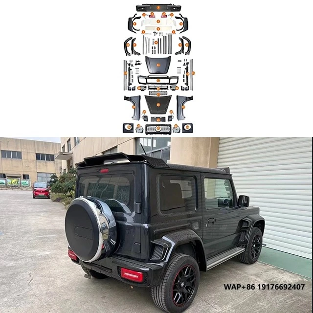 Anwendbar auf Jimny Upgrade AMG G63 Body Kit, Jimny Upgraded Brabuss Surround Upgraded Benzz G-Klasse Vorder- und Hintergrill-Refit