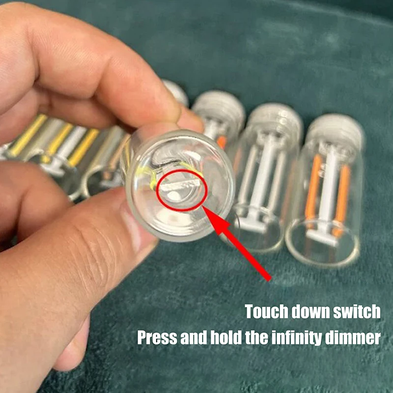 1PC Bedroom DIY Decoration USB Touch Control LED Filament Night Light Atmosphere Light Edison Bulb Incandescent Lamp