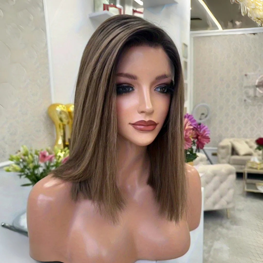 

Highlight Blond Glueless Soft Long Straight 5x5 Silk Base Jewish Human Hair With BabyHair HD Lace European Hair Preplucked