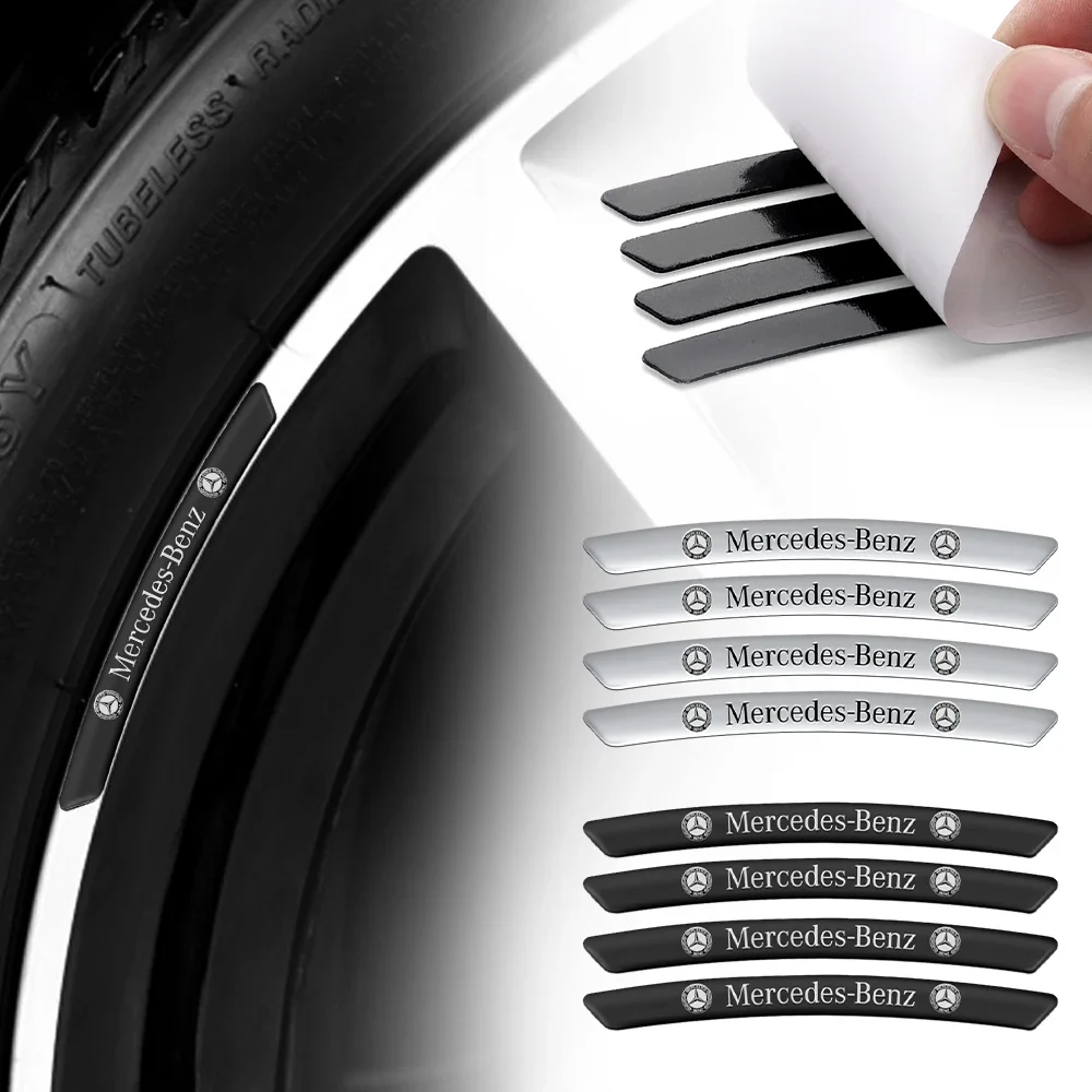 4Pcs Car Styling Aluminum Wheel Rims Racing Stickers Auto Accessories for Mercedes benz AMG C E G CLA GLK CLASS W221 W212 W213