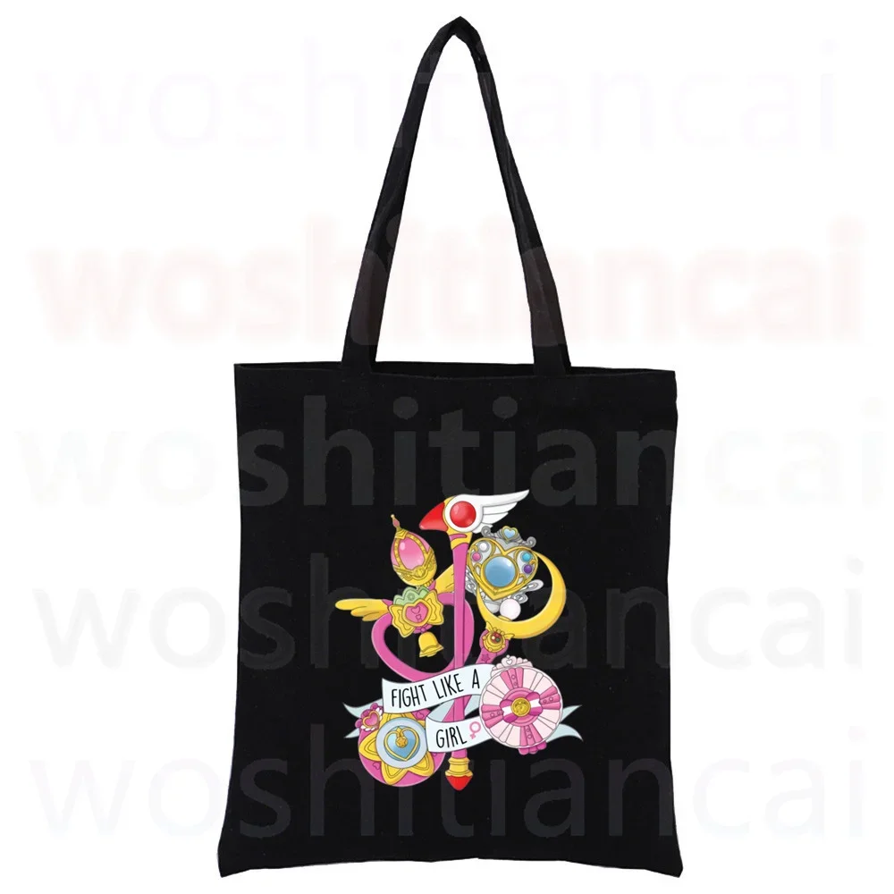 Sakura Magic Girl Cosplay Anime Card Captor Shopping Canvas Bag femminile Girl Tote Eco Harajuku Shopper borse a tracolla, Drop Ship