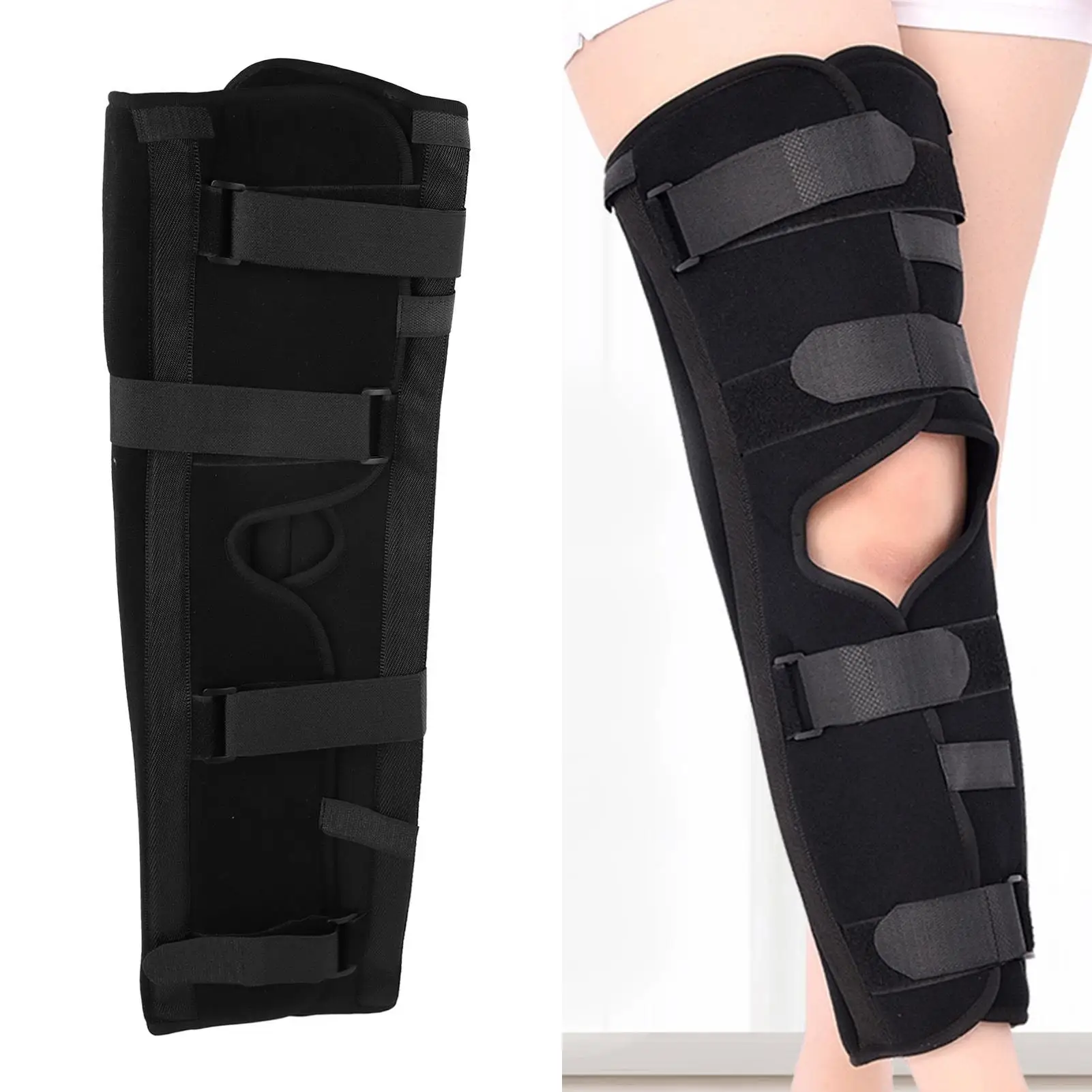 Adjustable Knee Brace with 4 Alloy Bars for Comfortable Support - Universal Size, Breathable Design - for right Leg Immobilizer