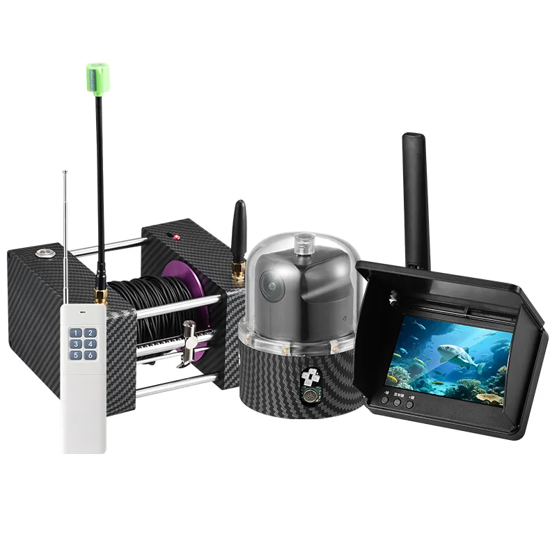 

underwater fish finder 360-degree rotation wireless control visual camera night vision belt water temperature and depth