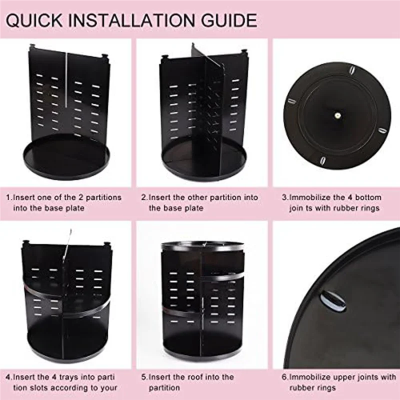 360 หมุนแต่งหน้าOrganizer,DIYแต่งหน้าSpiningผู้ถือRack,ความจุMake Upชั้นวางเครื่องสําอางBทนทาน