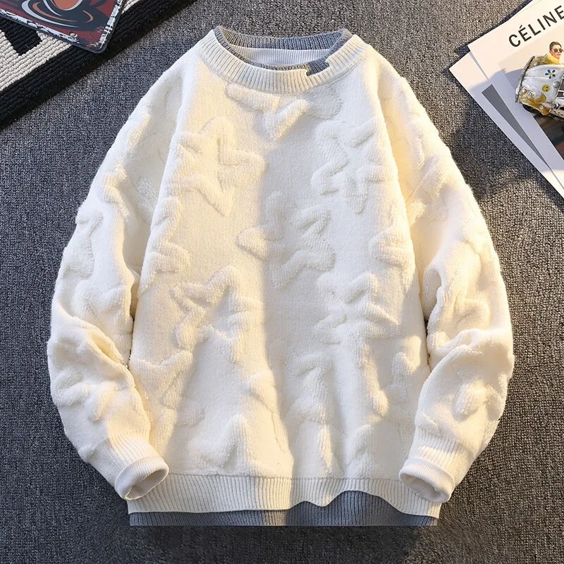 Sweater rajut pria dan wanita, pakaian musim gugur musim dingin Fashion pemuda pullover rajut kualitas tinggi lembut hangat rajut kasmir leher O