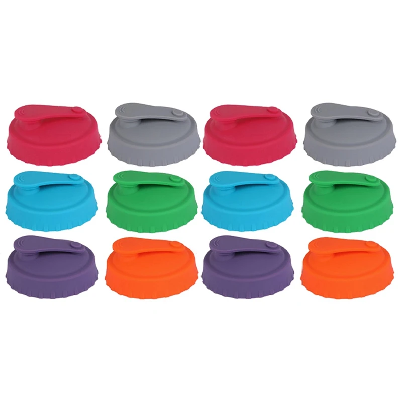 12Pack Silicone Can Lids - Reusable  Can Lids For Standard Size Cans Soda, Silicone Can Tops For Soda/Beer/Juice Soda Can Lid