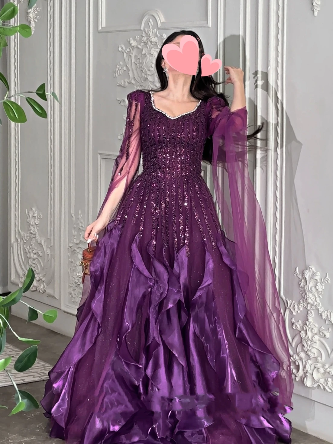 

Other Shore Elegant Vintage Sweet Purple Beads Mermaid Princess Crystal Customize Formal Occasion Prom Dress Evening Party Gowns