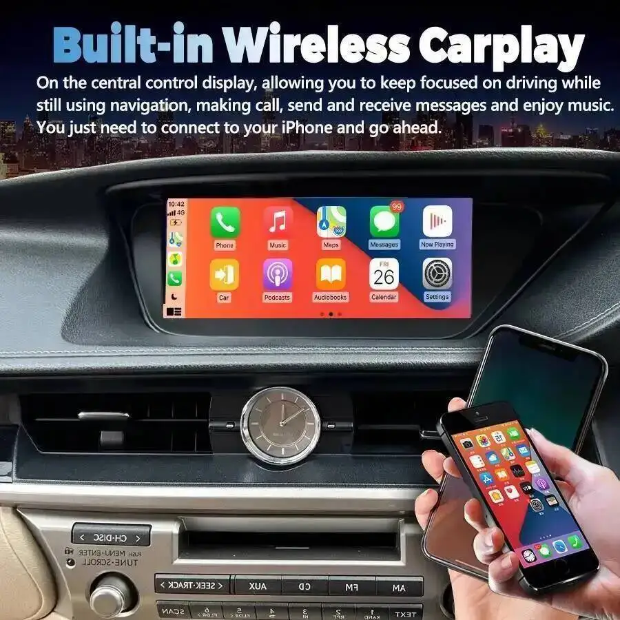 DSP Screen Navigation  Bluetooth Stereo For LEXUS ES ES200 ES300H ES250 ES350 RHD 2013-2017 Android 14 RHD 10.25inch Car Radio