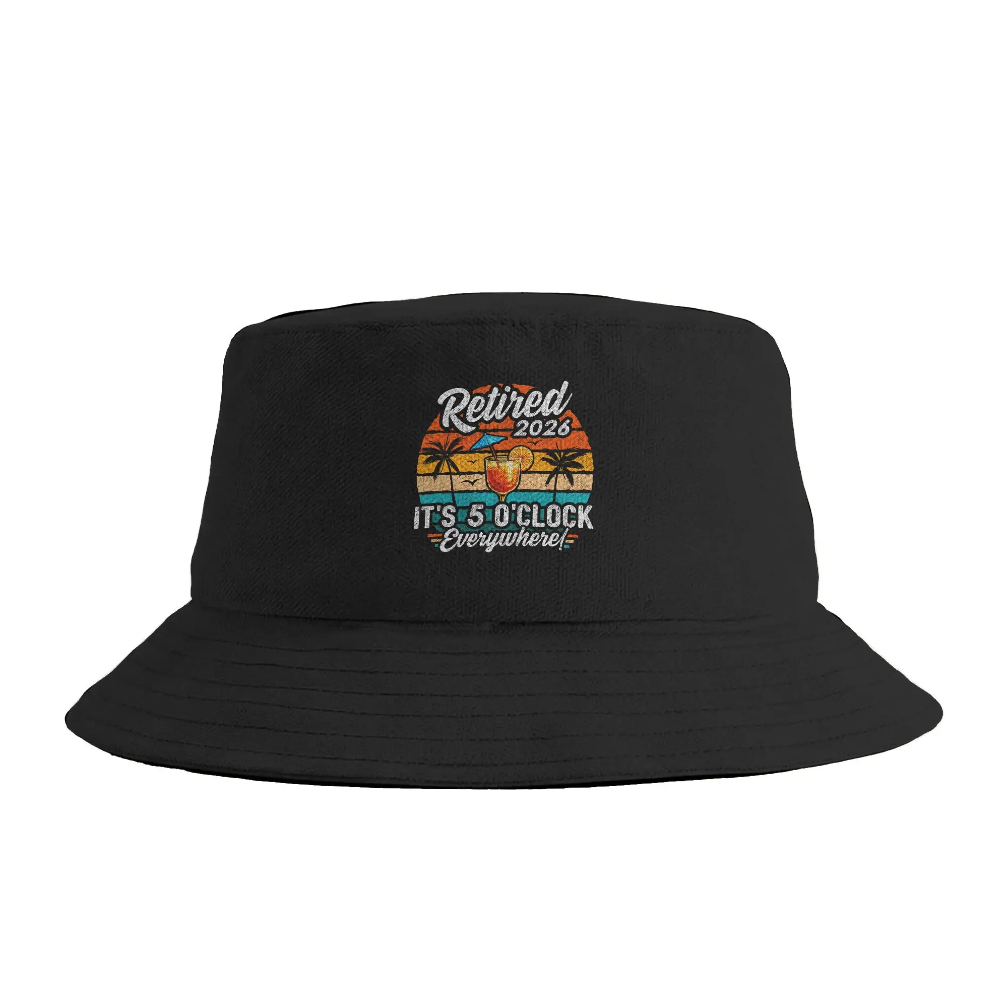 2026 Retirement I‘m Retired  It’s 5 o‘clock Everywhere Retired 2026 Bucket Hat  Outdoor Fisherman Caps Breathable Visor Hats