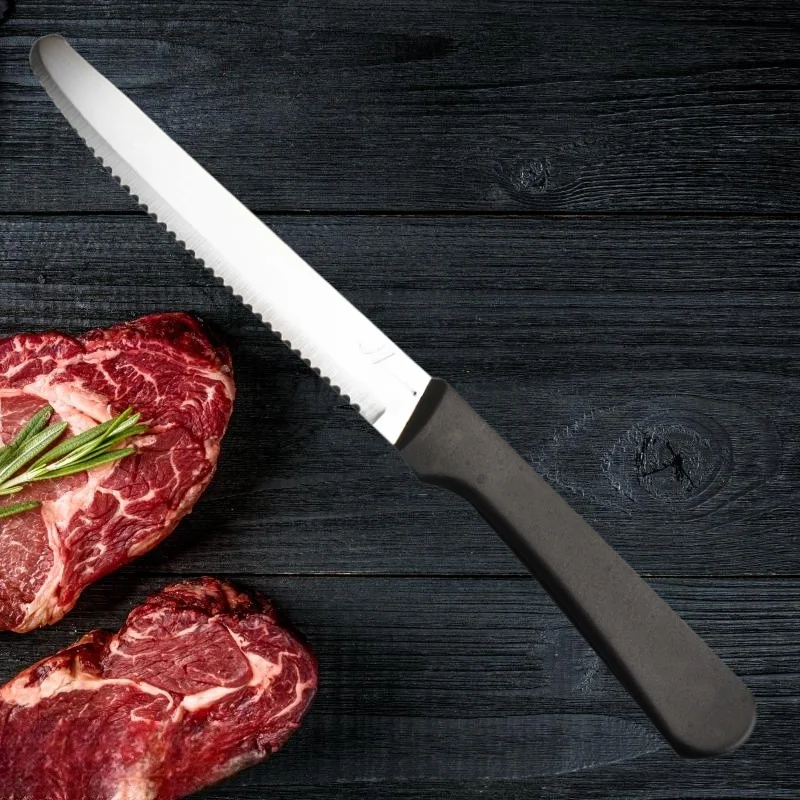 Steak Knives Set Cutlery Set 1~8 Pcs Full Tang Stainless Steel Sharp Serrated Dinner Knives Set Dishwasher Safe For Meat Bread view 5