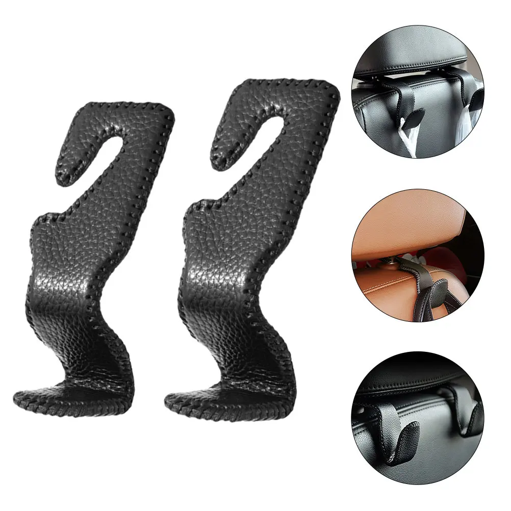 

2Pcs Stainless Steel Car Seat Back Hooks Heavy Duty Vehicle Backseat Hanger for Handbags Coats Umbrellas Headrest Hook
