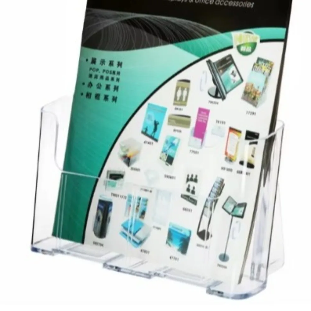 Durable A4 Size Brochure Holder Clear Plastic Filing Magazine Rack Modern Style Desktop Organizer Flyer Display Stand Bedroom view 5