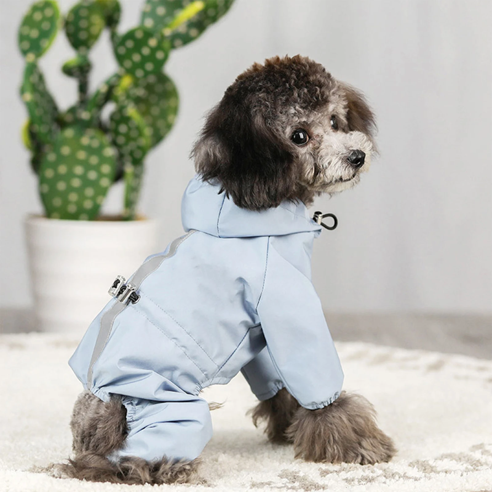 

1Pcs Durable Waterproof Reflective Dog Raincoat Lightweight Breathable Dog Hoodie Practical Rainwear for Small Dogs Cats Outdoor