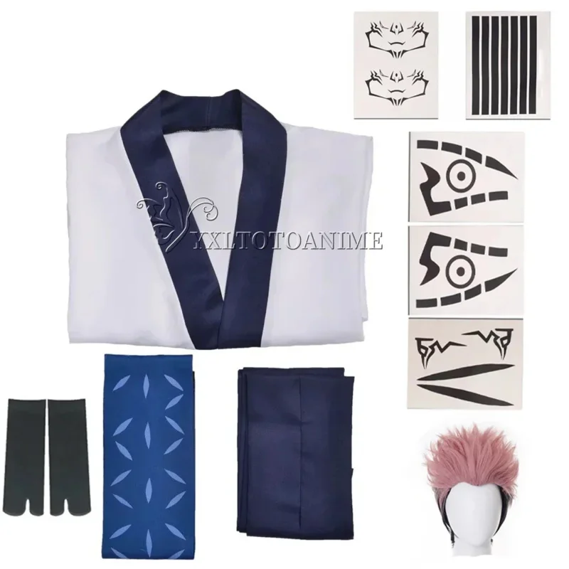 En stock Jujutsu Kaisen Ryomen Sukuna disfraces Cosplay adultos hombres mujeres trajes Japón Kimono Hanfu Halloween Anime ropa yi;4