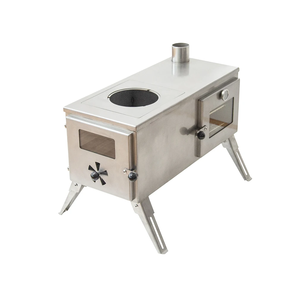 Best Price Folding BBQ Camping Wood Burning Stove with Oven Grill