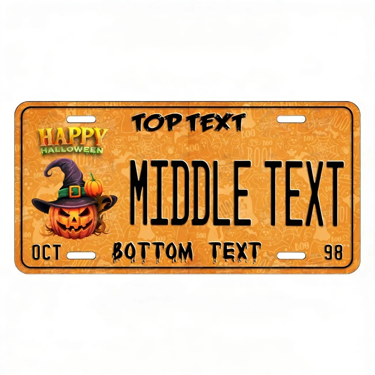 Custom Personalized Halloween Witch Pumpkin Tag Home Wall Decor Waterproof Dustproof Ornament