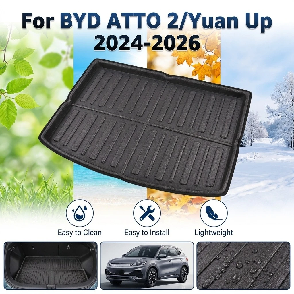 

Trunk Mat For BYD ATTO 2 / Yuan Up 2024-IN Accessories Car Rear Trunk Mat Anti-Dirty Protection Storage Tray Boot Luggage Tray