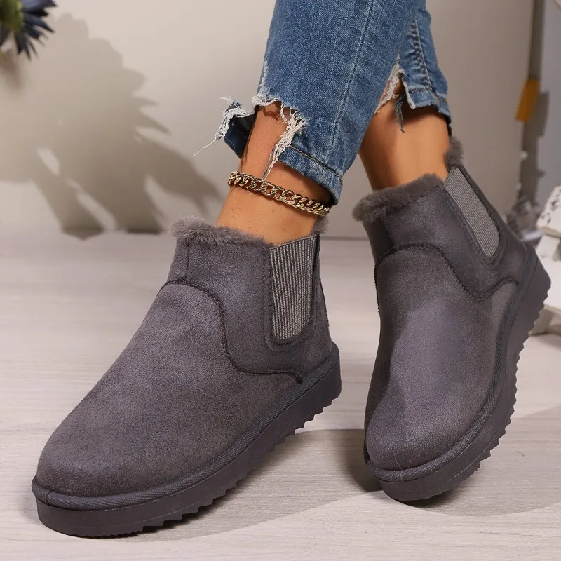 New Winter Women Snow Boots Plush Warm Non Slip Waterproof Ladies Flats Sneakers Casual Slip on Female Ankle Boots Botas Mujer