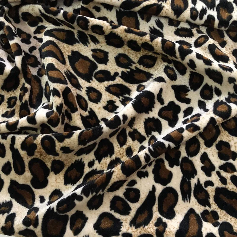 

Leopard Figure Pleuche Cloth Full Elastic Force Cheongsam Dress Suit Bottoming Clothing Fabric