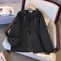 ITOOLIN Women's Cropped Hoodie Jacket Lightweight Outdoor Waterproof Jacket Climbing Suit Thin Casual Outerwear Top