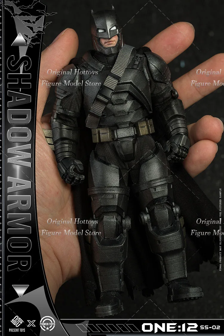 PRESENT TOYS POWER TOYS SS-02 1/12 Scale Soldier Shadow Armor Batman Hero War Damaged Version Full Set 6'' Action Figure Doll