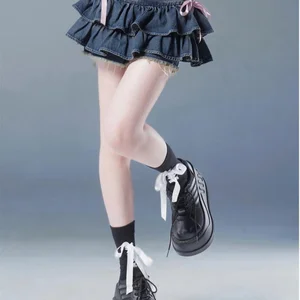 Plisada Skirt Women's Blue Jeans, Arc Design, Short Skirt A Line A, Embedded Shorts, Spicy American Girl, Korean Fashion, Hotsweet 8 Main Sales Blue Skirt - №3