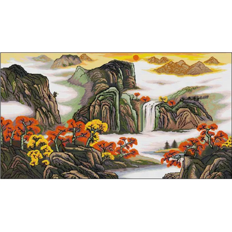 

FJ046 Наборы для вышивки крестом Вышивка крестиком Полный набор Иглы Искусство и ремесло Хобби DIY Рукоделие 18CT 14CT Упаковка