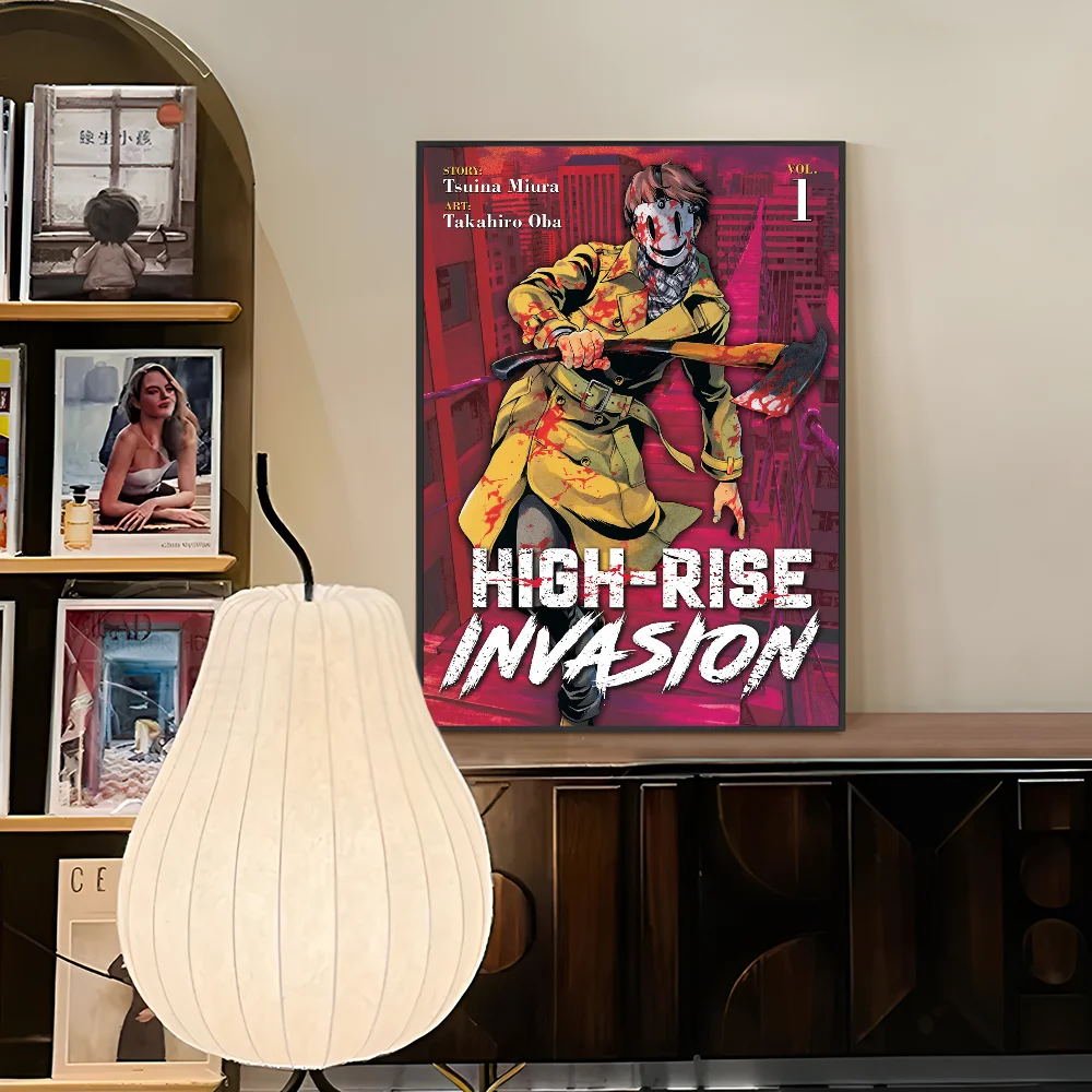 High-Rise Invasion Whitepaper Poster Fancy Wall Sticker For Living Room Bar Decoration Decor Art Wall Stickers