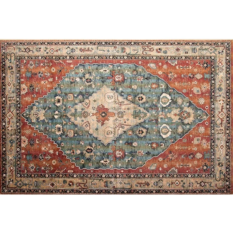 

Thickened imitation cashmere carpet American retro ethnic style living room coffee table blanket Morocco
