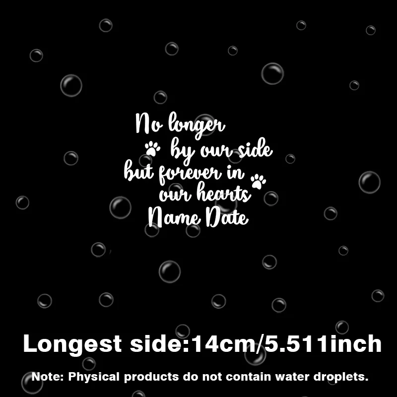 2pcs 2D Flat Pet Memorial Paw Quote Vinyl Sticker, Waterproof UV Resistant, for Car Window Laptop Luggage Decor, Holiday Gift