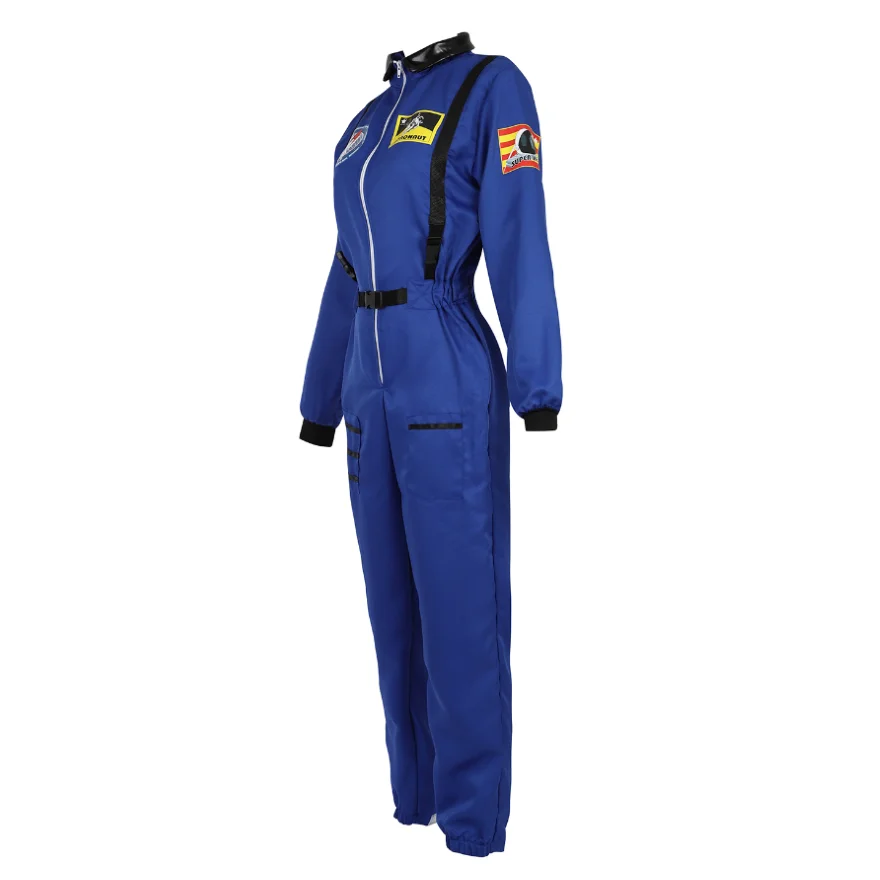 Adulto astronauta traje feminino homem espaço astronauta traje cosplay zíper macacão família spacesuit trajes carnaval