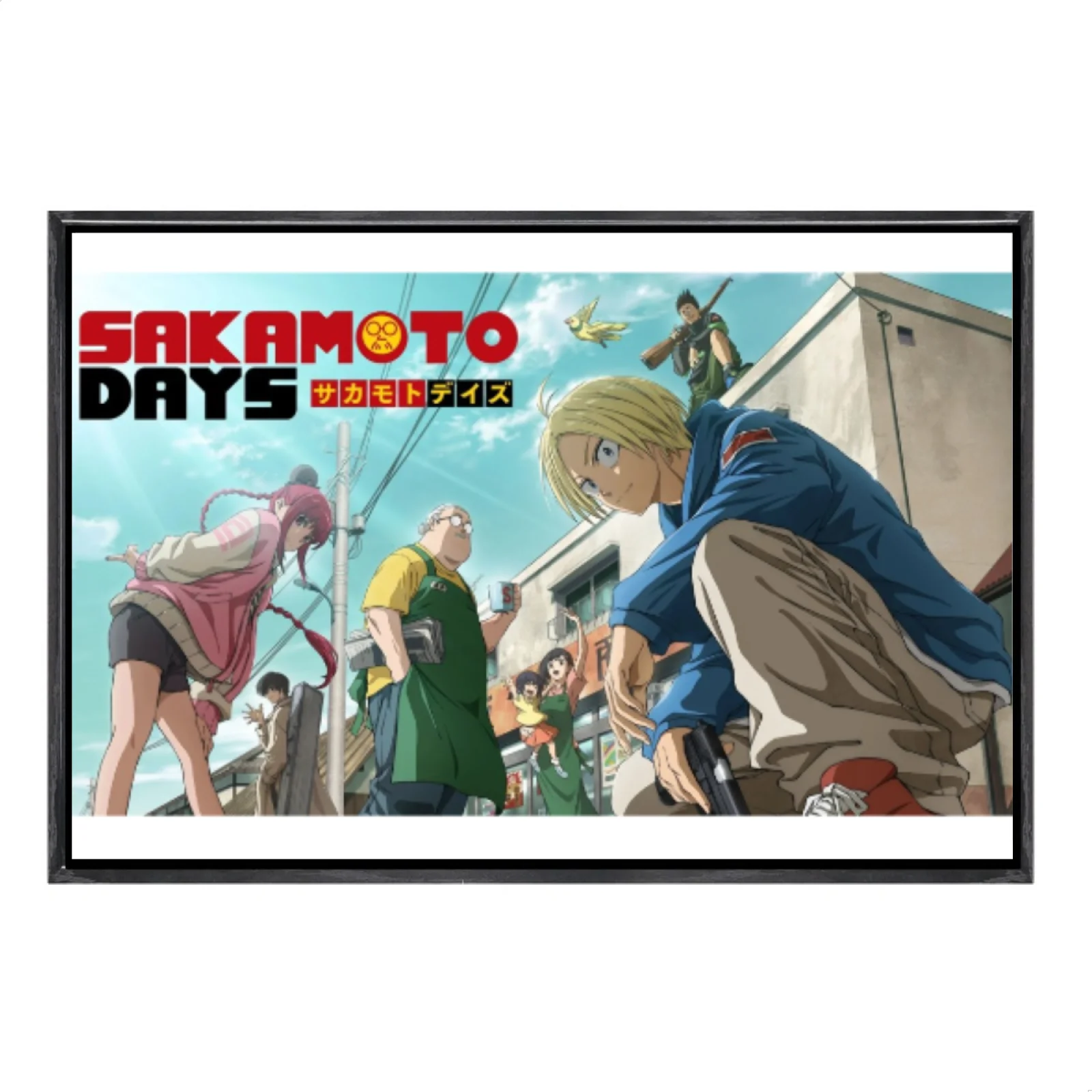 

Японская манга, многоразмерный холст, постер в двойной рамке, настенное искусство, домашний декор в дни Сакамото для гостиной, спальни